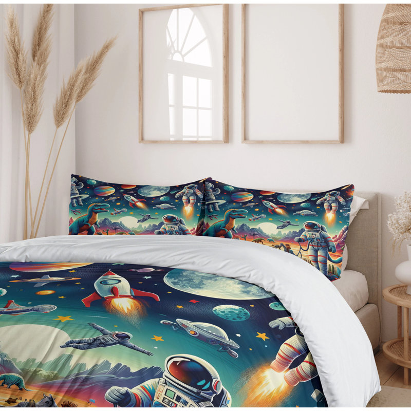 Ensemble de housse de couette en microfibre, Housse de couette pour grand lit et 2 taies décor