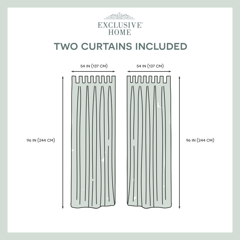 Exclusive Home Semi-Sheer Curtain Panel Pair, 54" W x 84" L, White