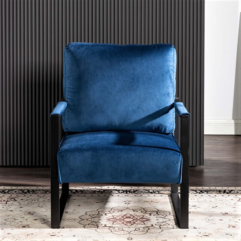 Fauteuil d'appoint classique Mid-Century moderne, Bleu