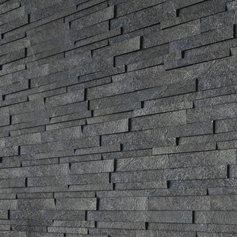 Linear Lines 6in.x12in. Split Face Wall Tile, Platinum
