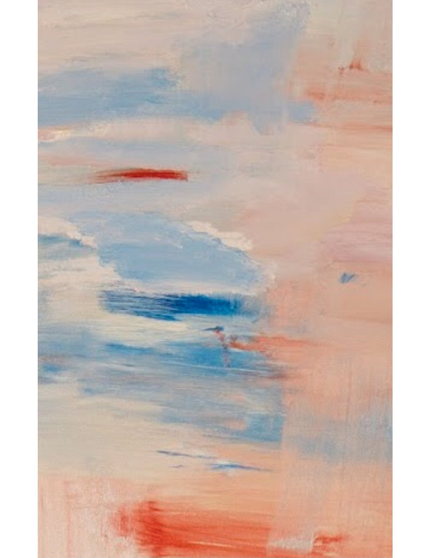 White on Blue Painting Canvas