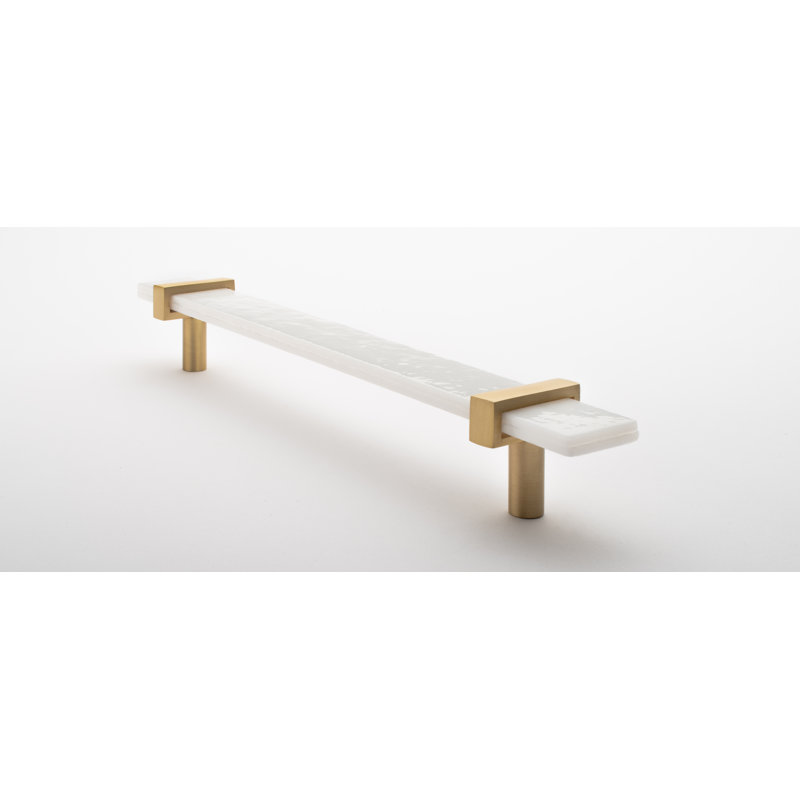 Adjustable 9" Length Bar Pull, Satin Brass/Black, 9"