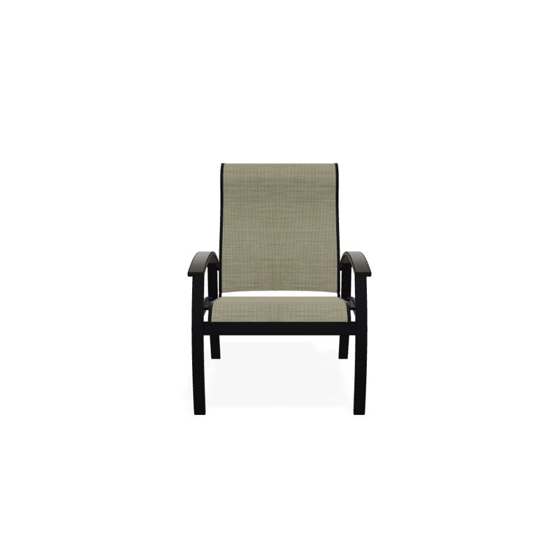 Chaise de patio Askar, Beachwood, Bristol taupe Sunbrella®, Noir texturé