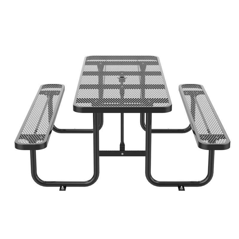 96" Rectangular Picnic Tables Black, Black