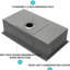 Évier de cuisine en acier inoxydable 32 po x 19 po x 10 po - calibre 304, avec drainage facile, avec assemblage de drain inclus et gabarit de gabarit de calibre 16 x 32 x 19 x 10