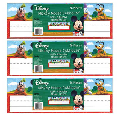 36 Piece Mickey Mouse Clubhouse Self-Adhesive Name Plates Set