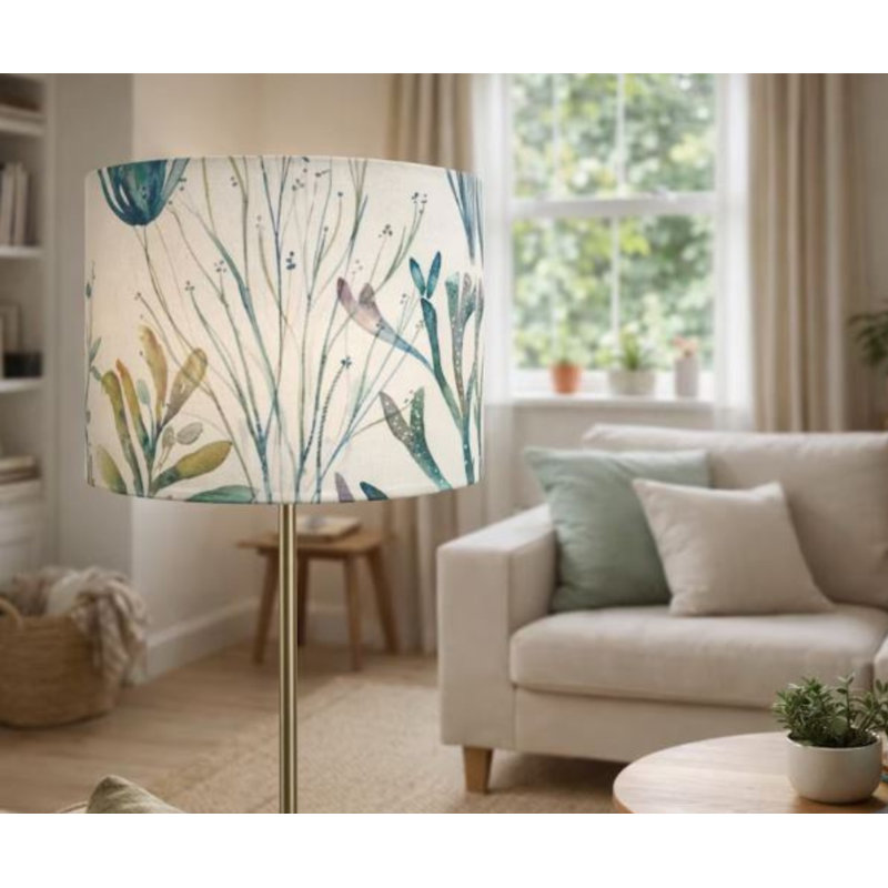 20cm H Cotton Drum Lamp Shade ( Screw On ), 18cm H x 20cm W x 20cm D
