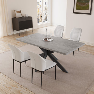 Ensemble de salle à manger pour 4 personnes, table de salle à manger extensible avec 4 chaises rembourrées