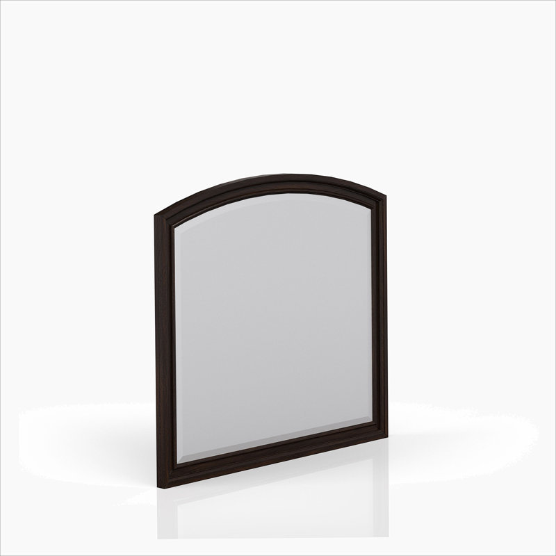 Keever Solid And Engineered Wood Flat Wall Mirror, Cherry