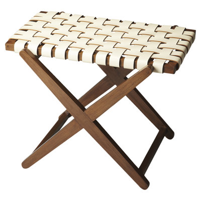 Porte-bagages en cuir et bois Faison