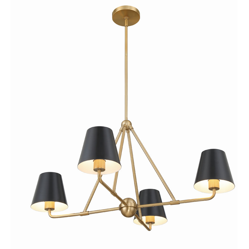 Kinston 4-Light Chandelier, Or, Black