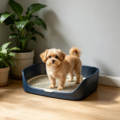 Plateau pour chien High Wall Dog, 15,75 po x 11,81 po x 4,33 po, bleu