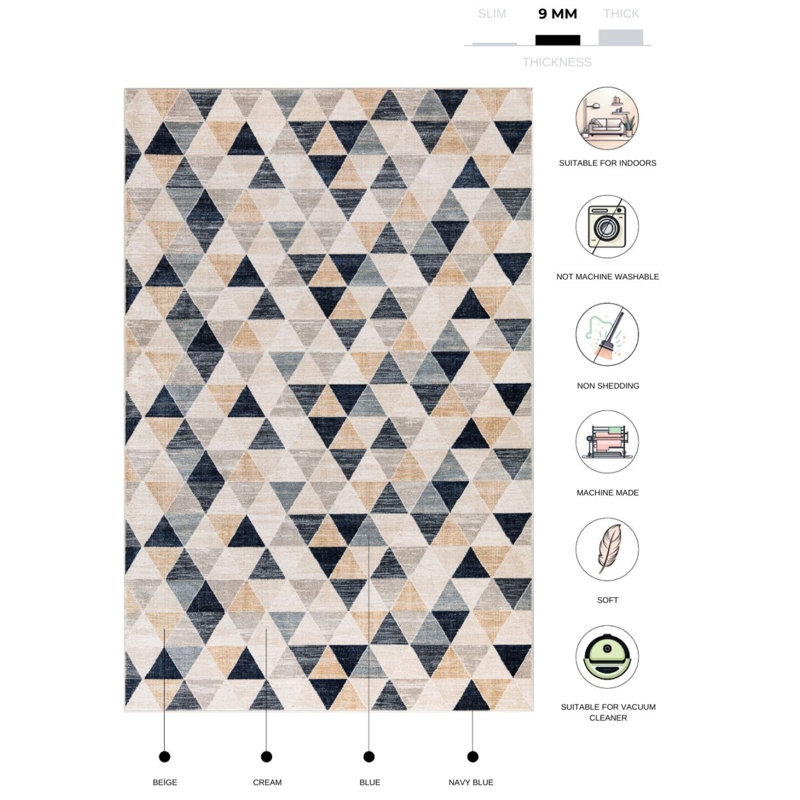 Lyun Argyle Indoor Rug, Rectangle 2'8" x 5'