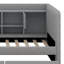 Lit de jour simple rembourré avec armoires et table d'appoint, cadre de canapé-lit avec 2 tiroirs et tablettes pour la chambre à coucher-2020242143