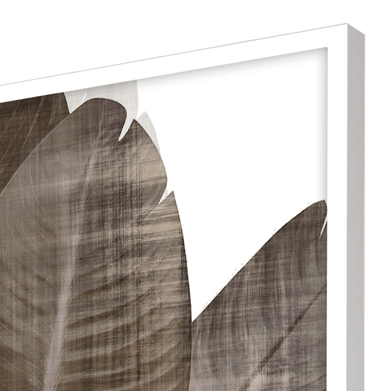 Earthy Palm II White Lacquered Wood Framed Poster