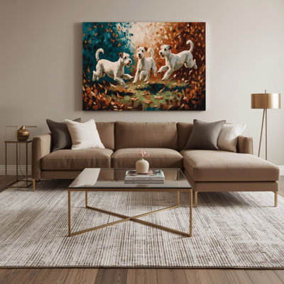 Dogs Bedlington Terrier Gray Canvas Wall Art