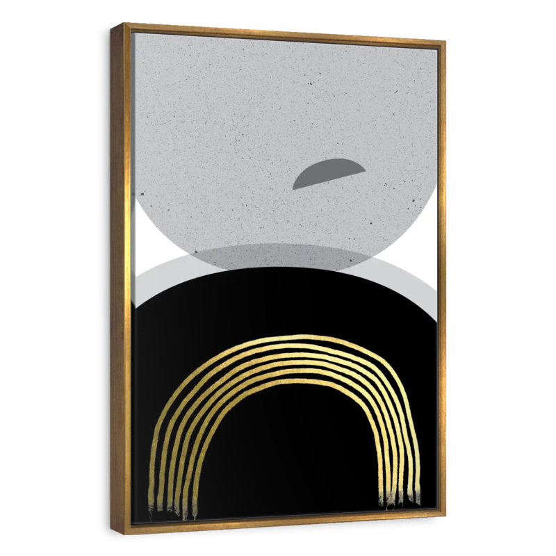 Or noir minimaliste II, Cadre flottant doré, 29 po x 43 po