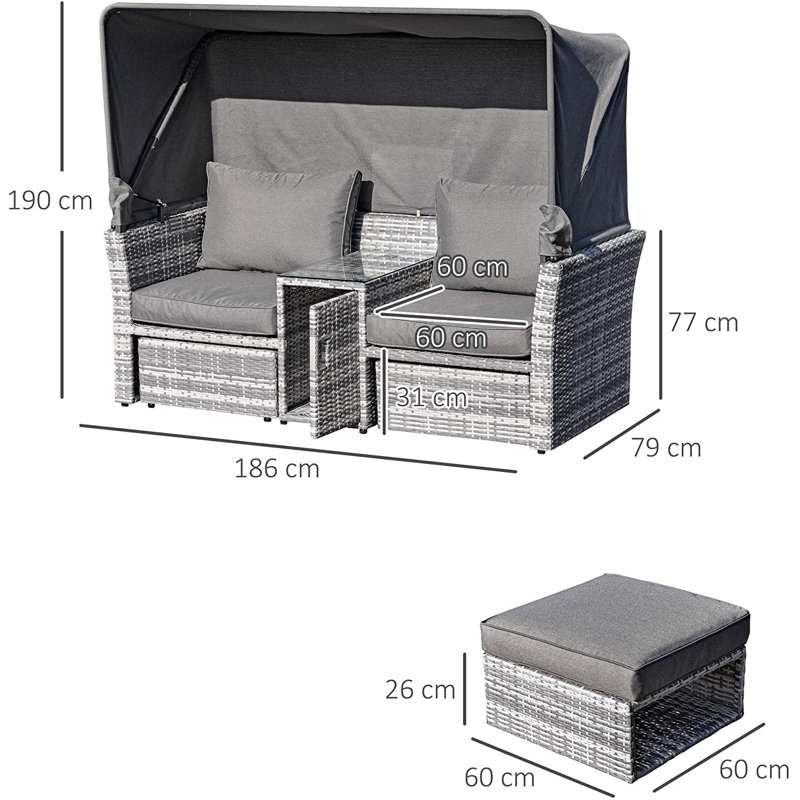 Hulme 2-Person Deep Seating with Cushions