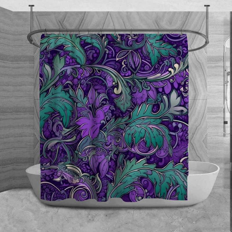 Yaniyah Floral Shower Curtain, 84" H x 70" W