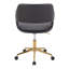 Chaise de travail contemporaine en métal doré et similicuir noir-1106092380-1106092383