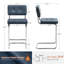 Tabouret de bar cantilever Millersport 25,6 po, style moderne du milieu du siècle, en similicuir et structure en acier-440308966-440308967