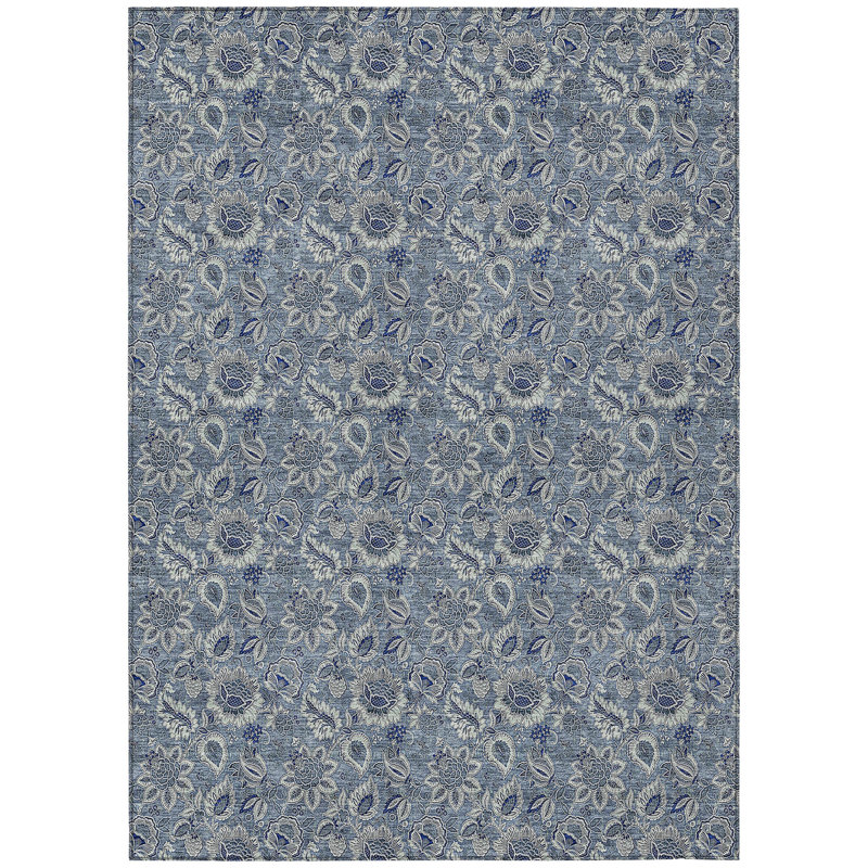 Flitwick Washable Floral Indoor / Outdoor Rug, Rectangle 8' x 10'