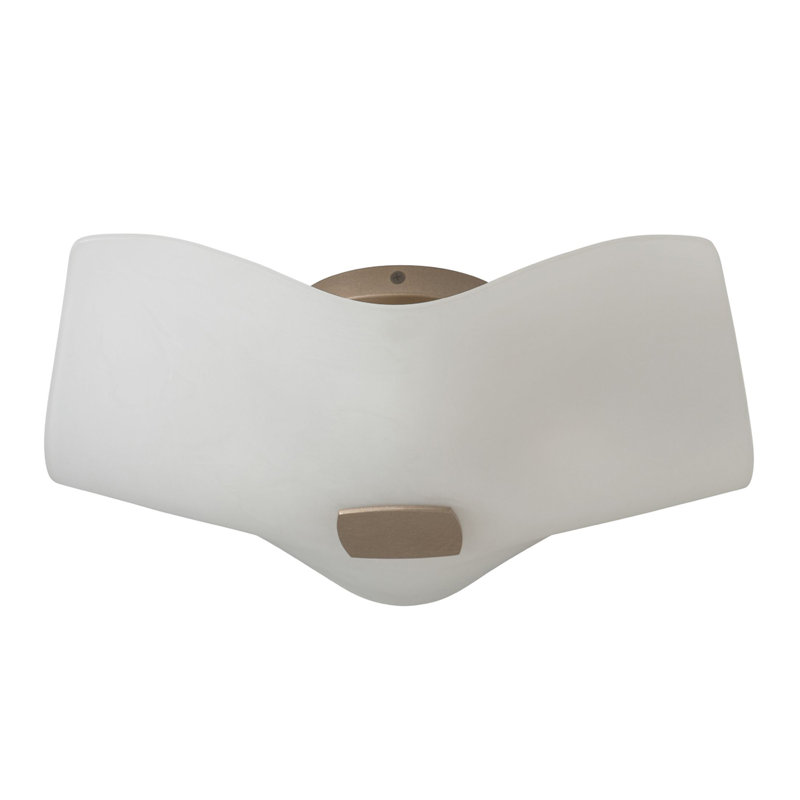 Plafonnier semi-encastré en verre Astra, Blanc
