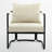 Mid-century Modern Upholstered Accent Chair With Ultra Thick Cushion And Industrial Metal Frame-1041403344