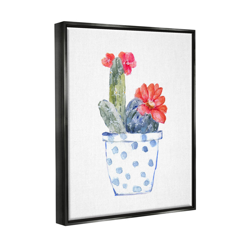 Jardinière à motif de cactus par Sally Swatland - Impression sur bois, H 31 po x l 25 po x P 1,7 po