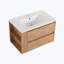 Meuble-lavabo mural 30 po avec lavabo en céramique à 2 tiroirs à fermeture en douceur
