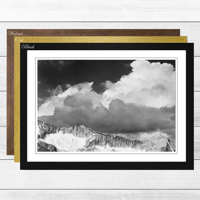 White Pass. Kings River Canyon by Ansel Adams Framed Photographic - Framed Print, Black