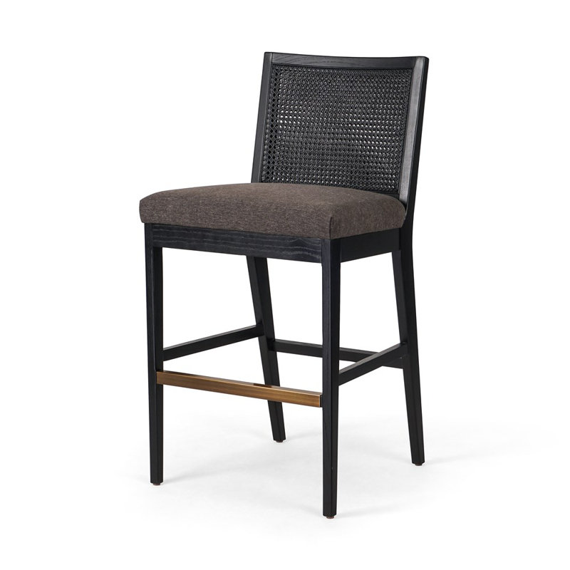 Antonia Cane Armless Counter & Bar Stool, Bar Stool (31" Seat Height), Natural/Black