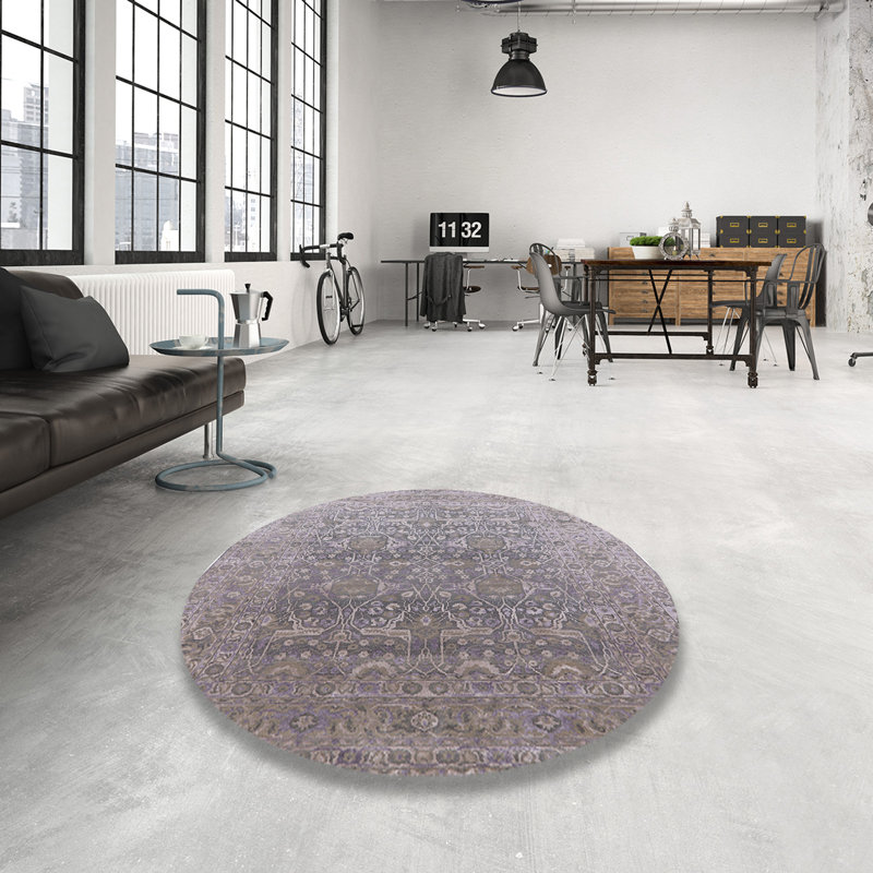 Tapis 100% Mid-Century moderne lavable à la machine 2091, Rond 4 pi