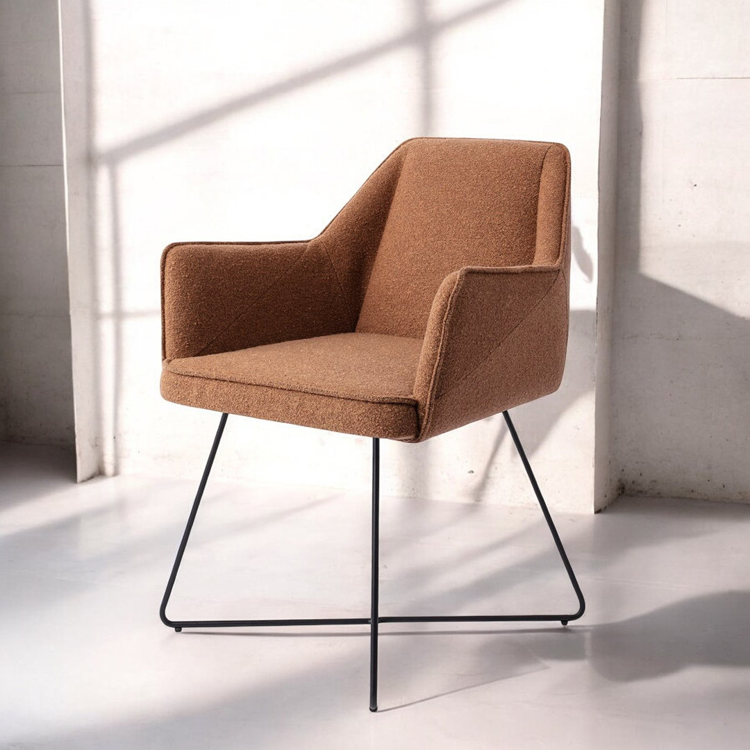 Dazja Polyester Upholstered Metal Armchair