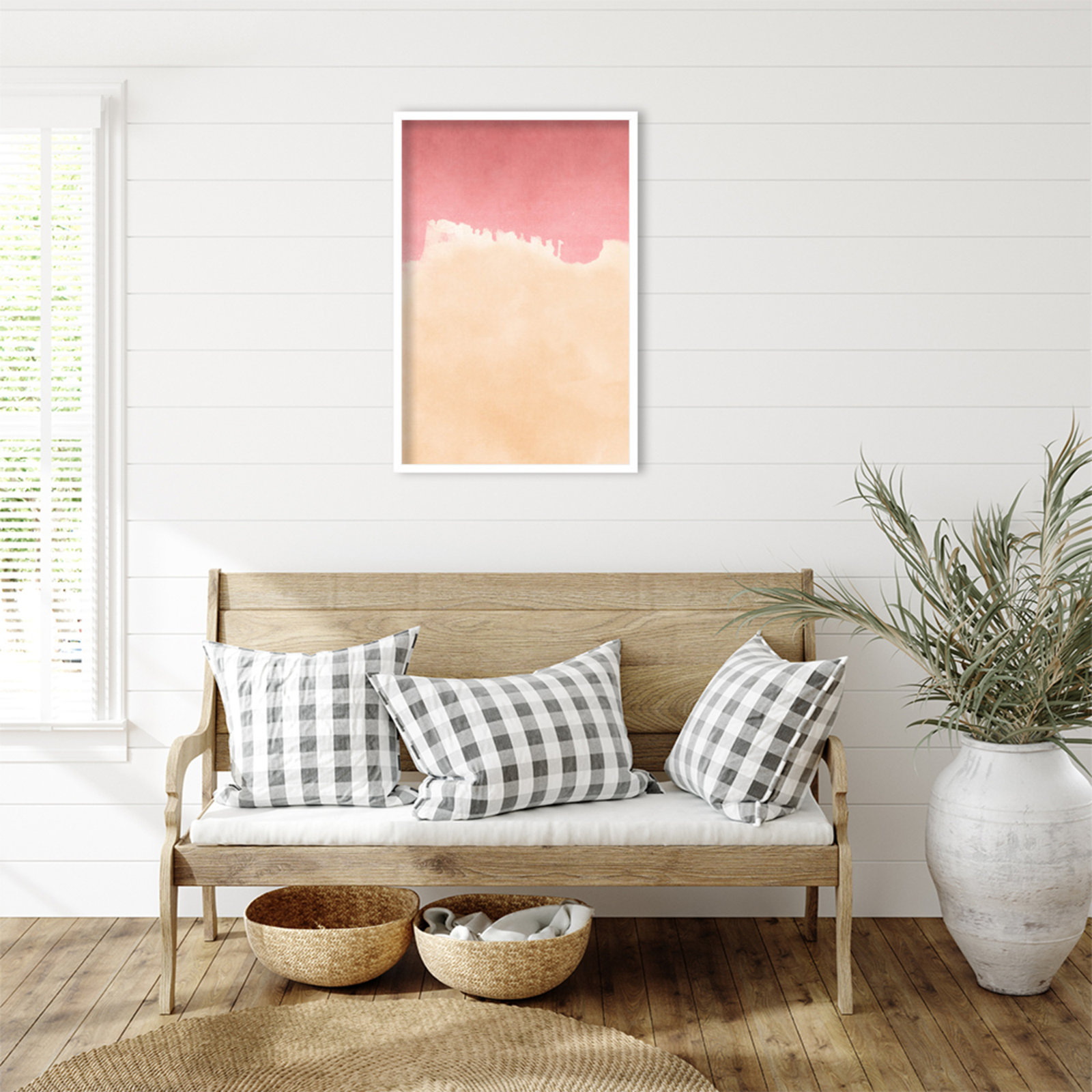 Raver "Peachy Pink Skies" Print by Amini54, 33" H x 23" W, White