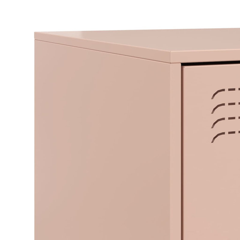 Raineri 34.5cm W Steel Bedside Table, Pink, Set of 2
