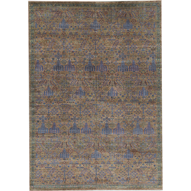 Hand Woven Silk and Wool Area Rug