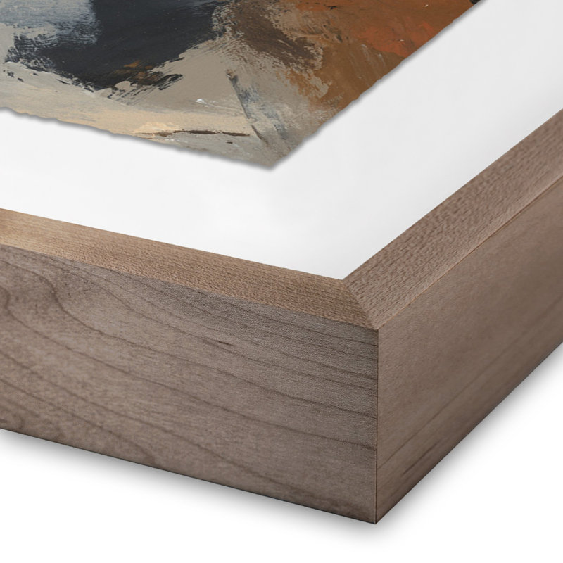 Desert No. 3 Painting by Melanie Biehle, Rustic Walnut Paper Single Picture Framed, 24" H x 24" W