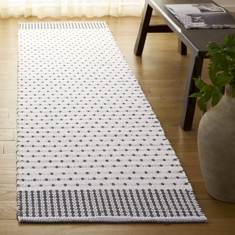 Breckenridge Flat Weave Cotton Geometric Rug, Runner 2'3" x 9'