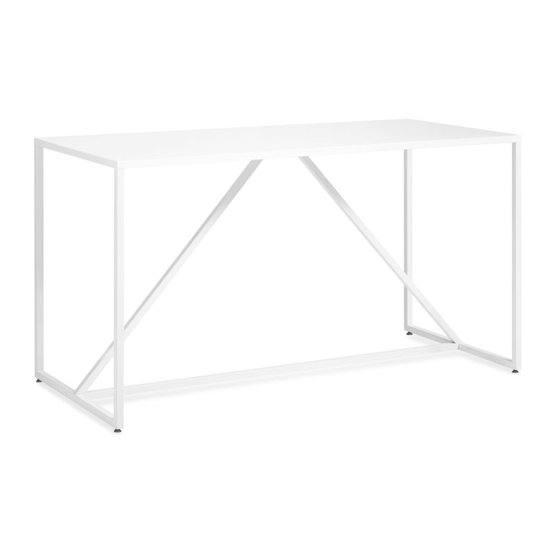 Strut Dining Table, White, 28" W x 56" L, Standard (29" Height)