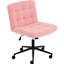 Chaise de bureau rose sans accoudoirs à mouvement à 360 ° avec roulettes, hauteur réglable pour la salle d'étude, coussin confortable, soutien lombaire, base en métal croisée pivotante avec structure en mousse haute densité-1327159110