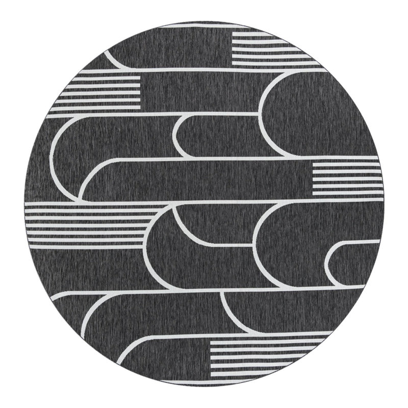Indoor/Outdoor Modern Area Rug, Round 10'