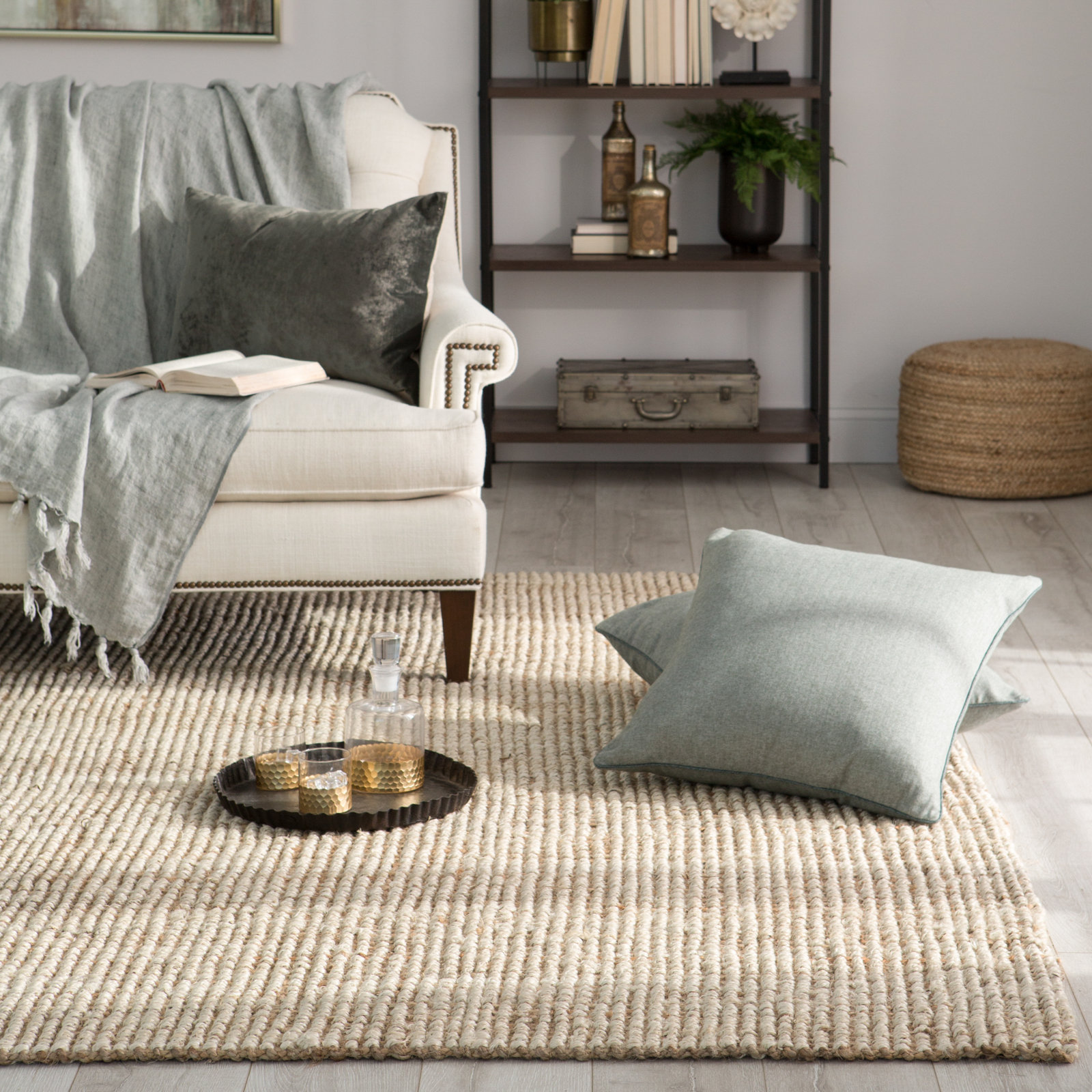 Nicholas Linen Throw Blanket, Gray
