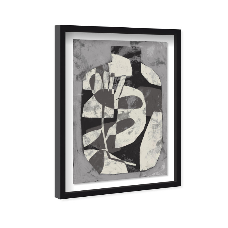 Minimalist Vase Framed Graphic Art, 31.5"H x 21.5"W, Black Shadowbox