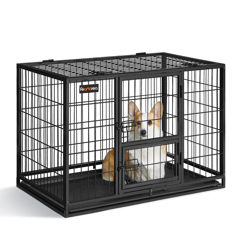 Metal Pet Crate with 1 Door, 64cm H x 57.5cm W x 92.5cm D