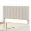 Lit plateforme double tapissier avec gigogne simple et 3 tiroirs, tissu en lin, beige-117250201