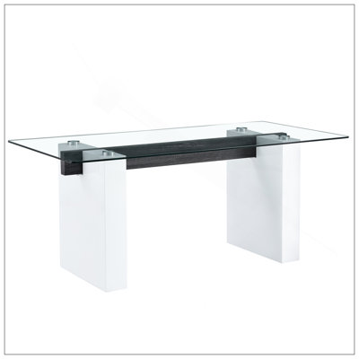 Grande table rectangulaire moderne avec un plateau à motif de 0,4 pouce et de grands pieds en panneau de fibres à densité moyenne, convenant à la cuisine, à la salle à manger et au salon 71 po x 35,4 po x 30 po