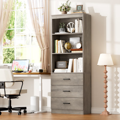 Kahler 70.9'' H x 23.6'' W Standard Bookcase with 3 Drawers