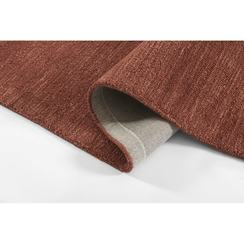 James Hand Tufted Wool Solid Color Area Rug in Red, Rectangle 5' x 8'