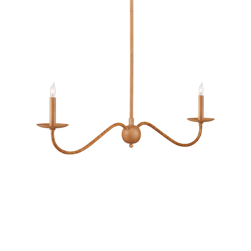 Saxon Wrought Iron Dimmable LED Classic / Traditional Chandelier, Saddle Tan